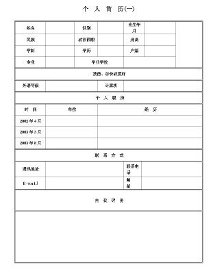 200多套各行各业的个人简历模板、求职表格，自荐信[word格式]