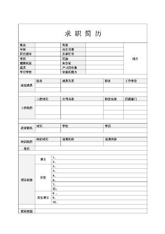 20款个人求职简历表格下载word格式（含封面）